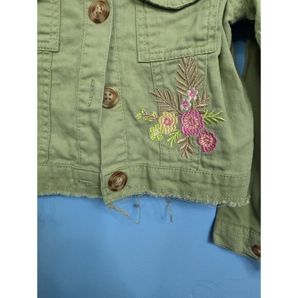 Nannette Kids Jacket Girls Size 5 Embroidered Pockets Gemstone Buttons - Picture 2 of 5